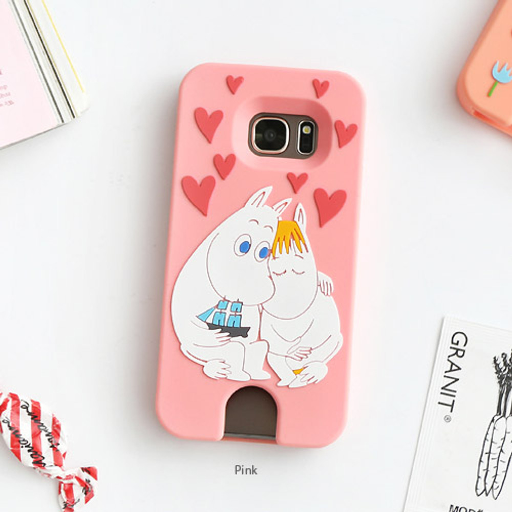 Pink - Moomin silicone soft case for Galaxy S7