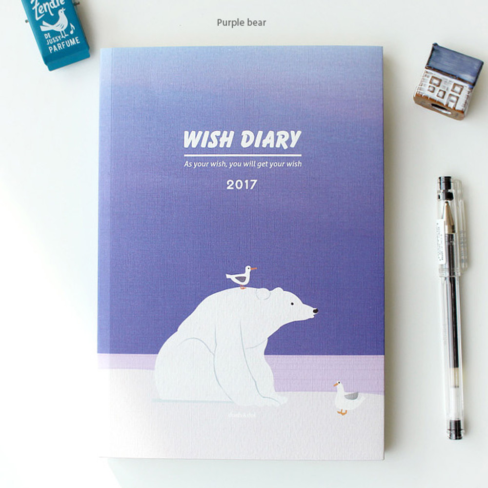 Purple bear - 2017 Dash and Dot Wish dated weekly diary