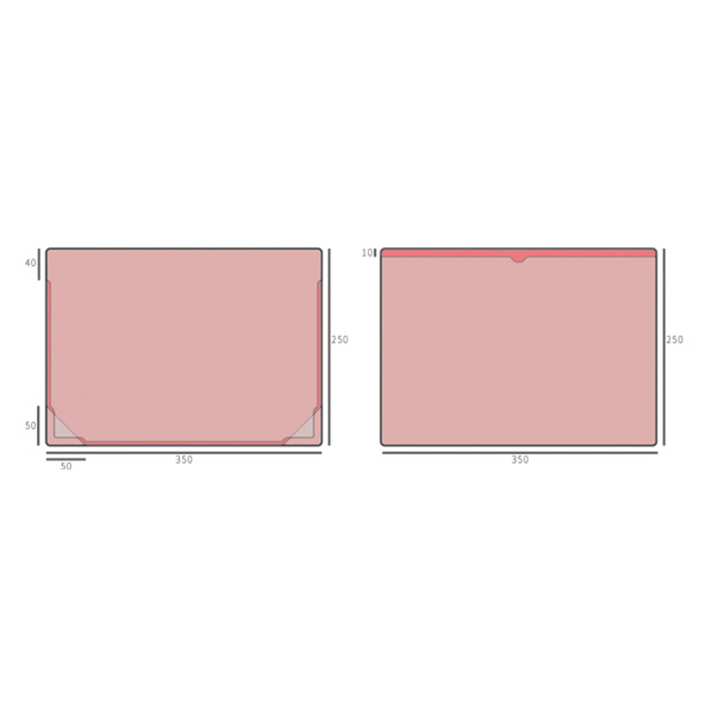 Size of 2017 Monthly dated planner paper with desk mat