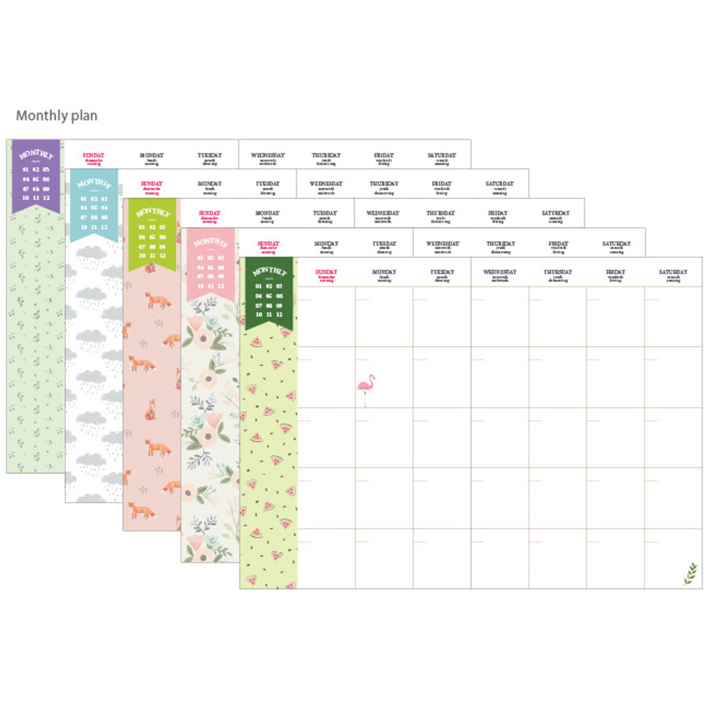 Monthly plan - Mellow pattern undated diary 
