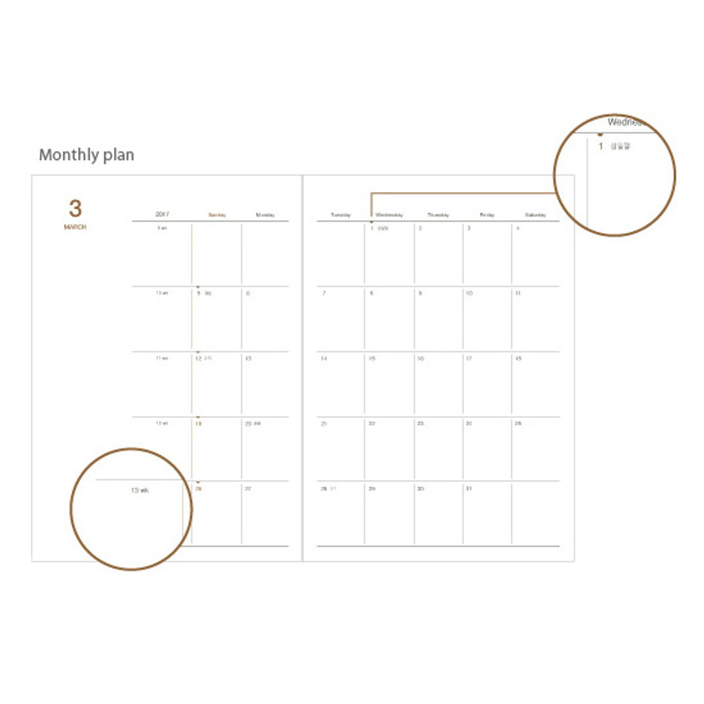 Monthly plan - Record medium weekly dated planner