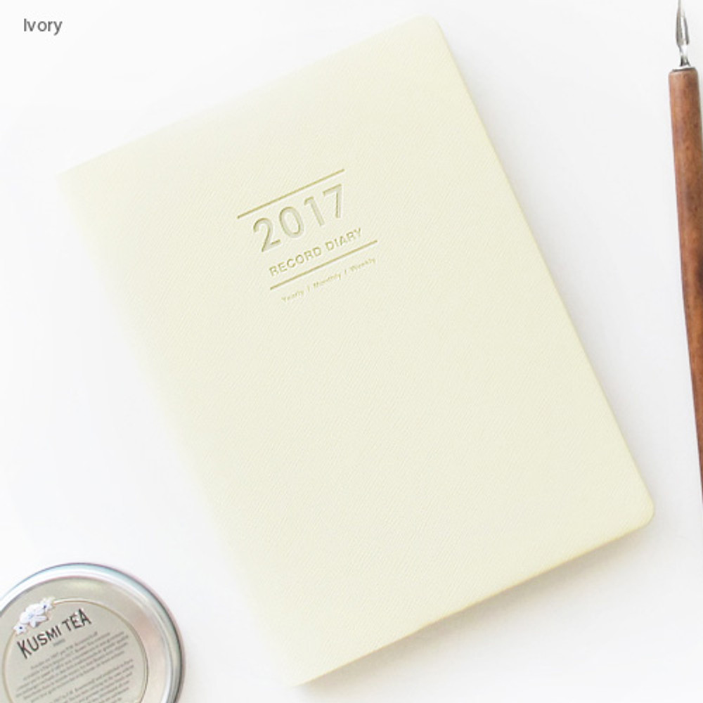 Ivory - Record medium weekly dated planner