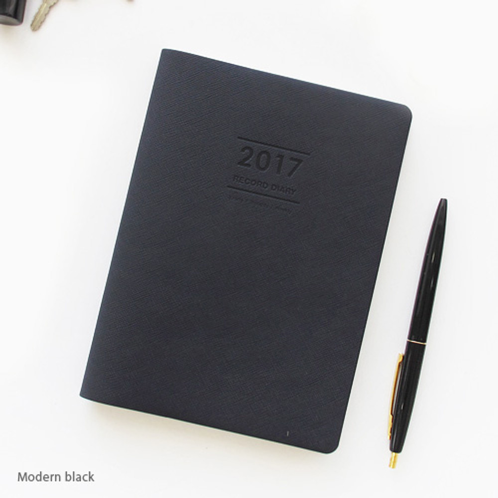 Modern black - Record medium weekly dated planner