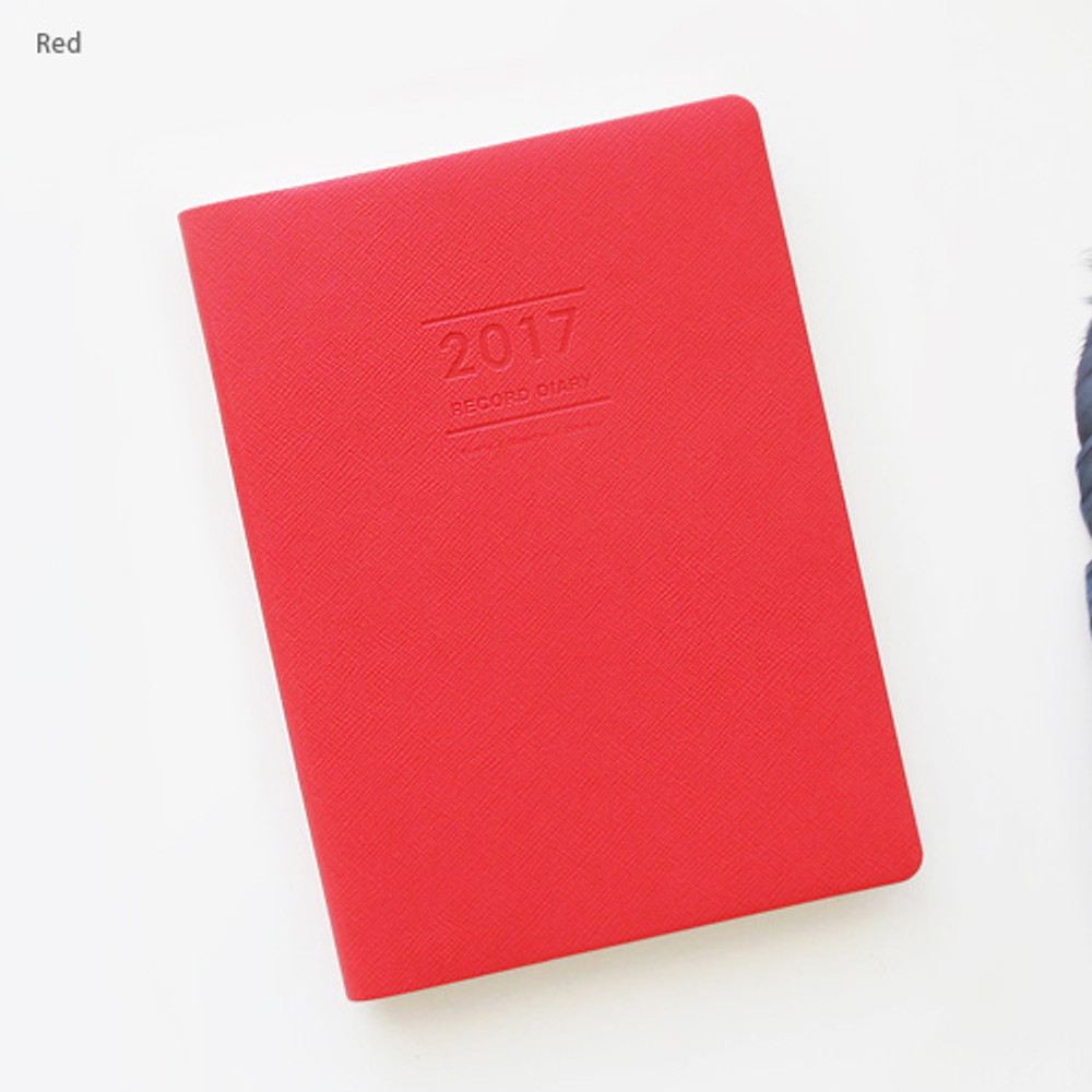 Red - Record medium weekly dated planner