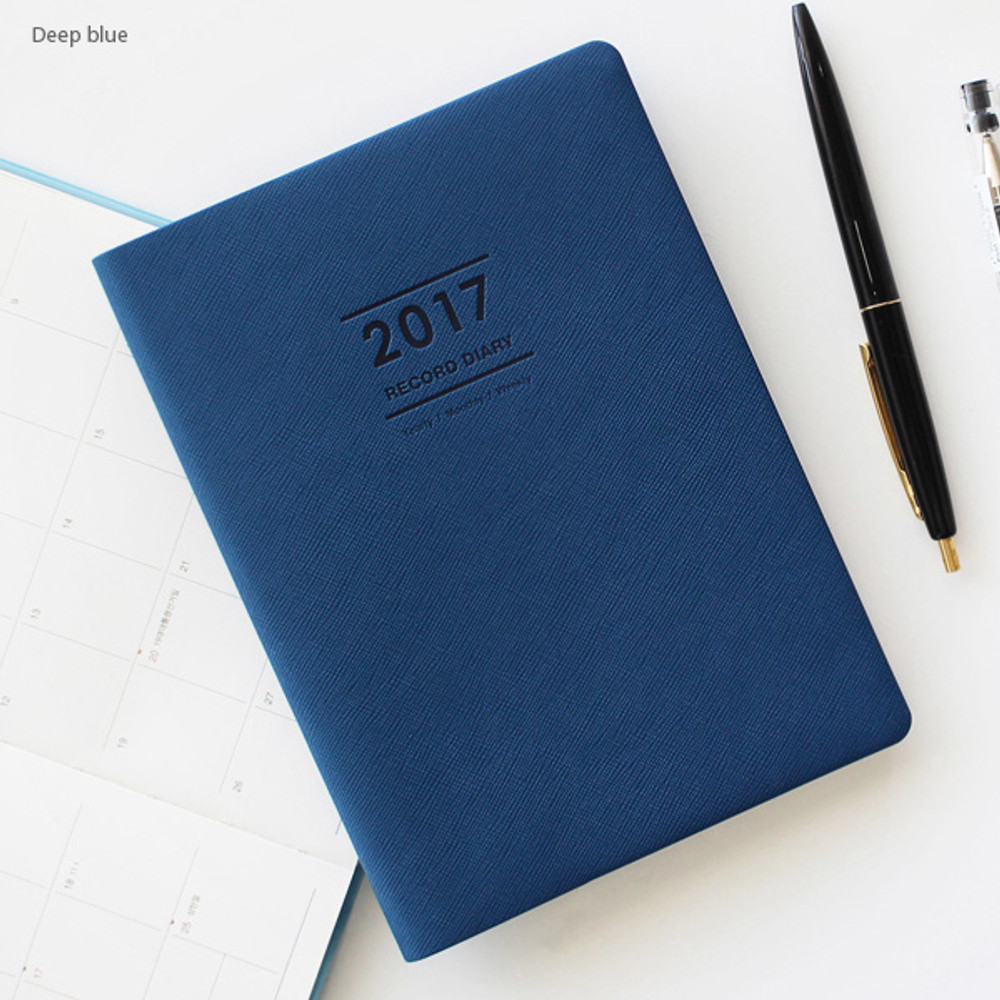 Deep blue - Record medium weekly dated planner