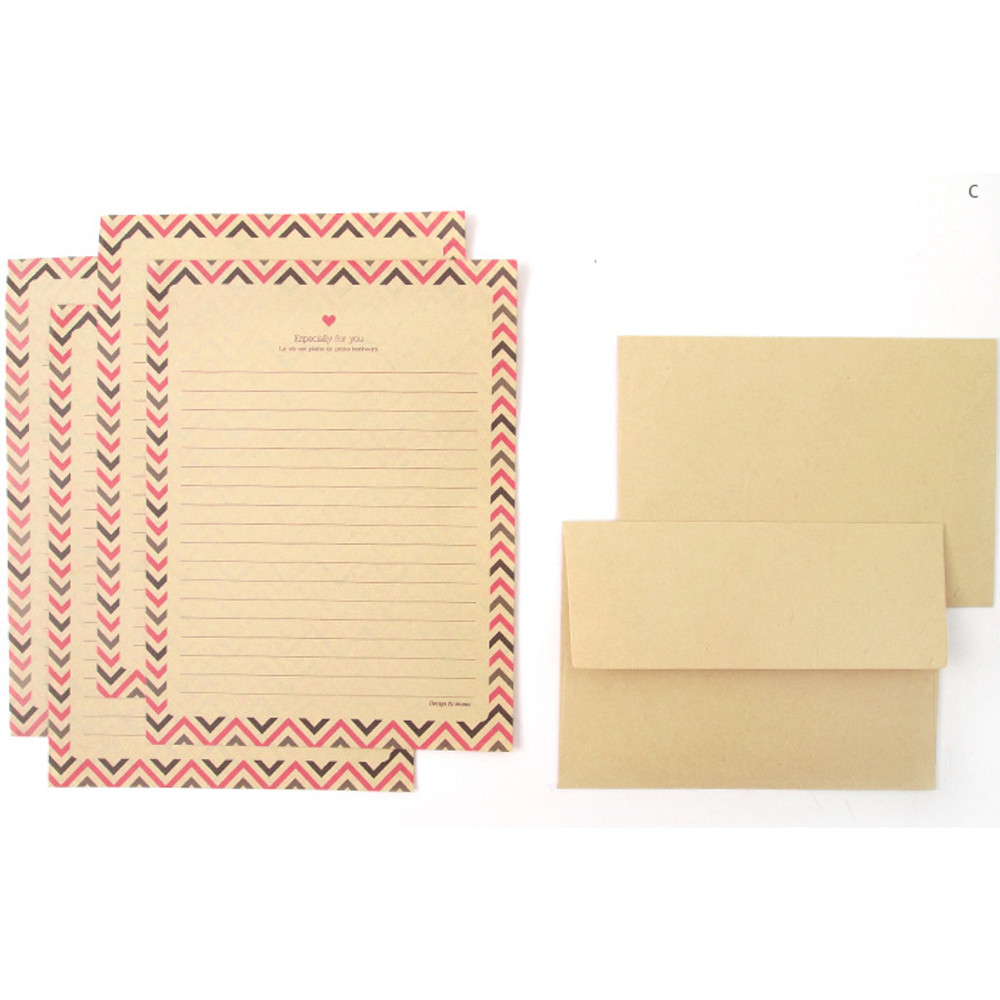Ponybrown Cute illustration small letter paper and envelope set