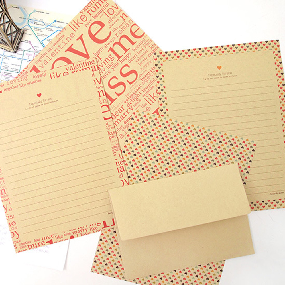 2Young Especially for you kraft letter paper and envelope set