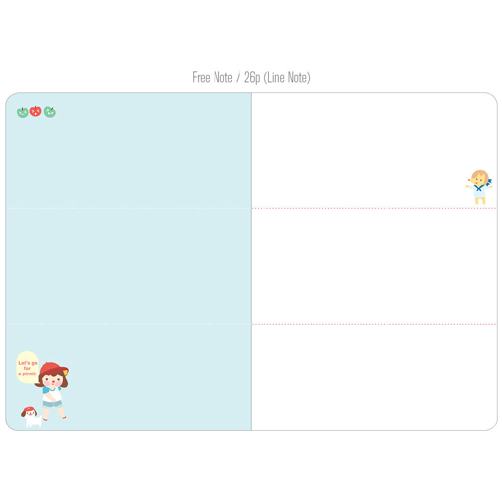 Free note - 2017 Hello little coco monthly dated diary 