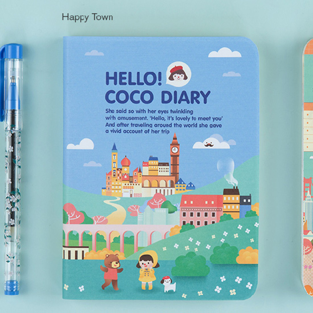 Happy town - 2017 Hello coco weekly dated diary 
