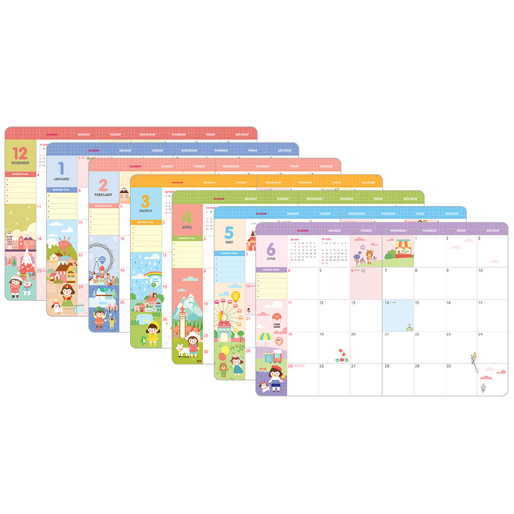 Monthly plan - 2017 Hello coco weekly dated diary 