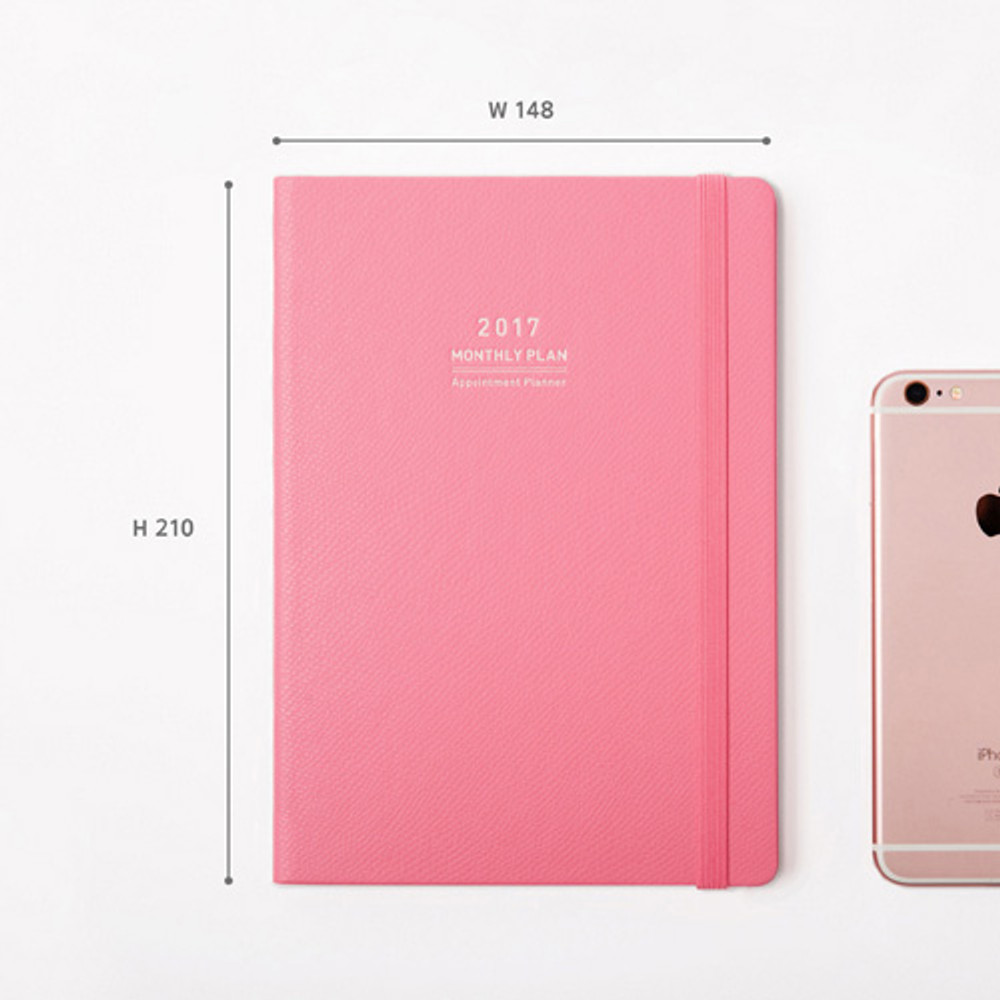 Size of 2017 Appointment A5 dated monthly planner