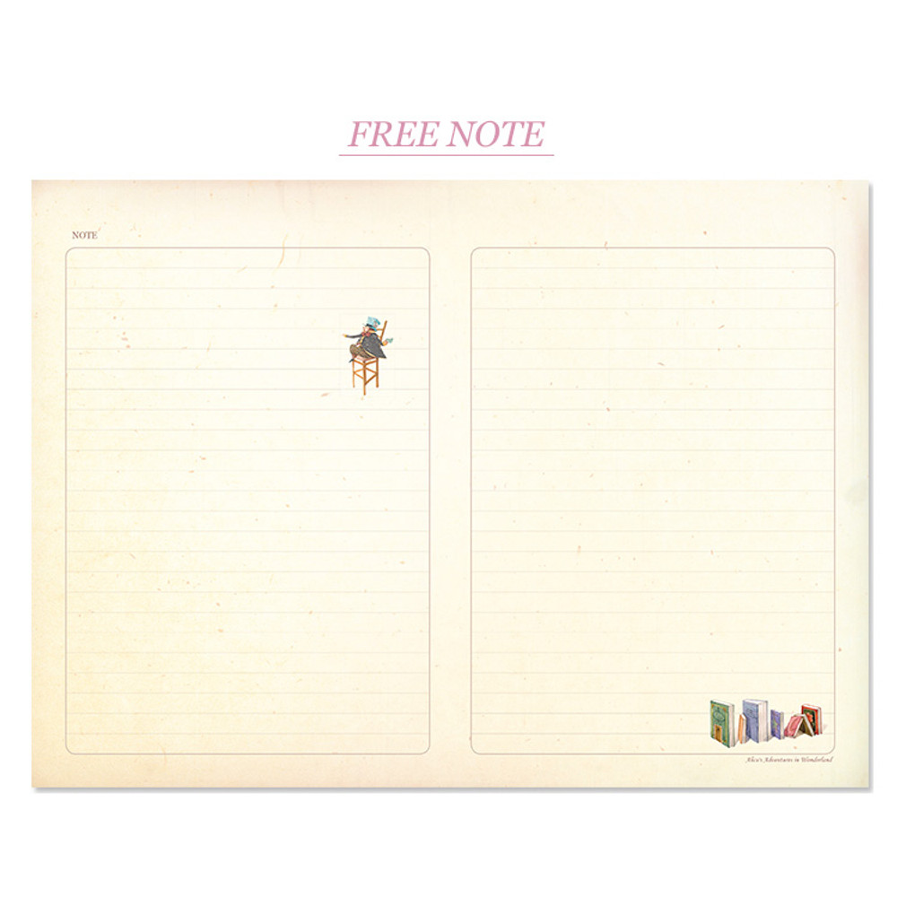 Free note - Alice's adventures in wonderland undated diary