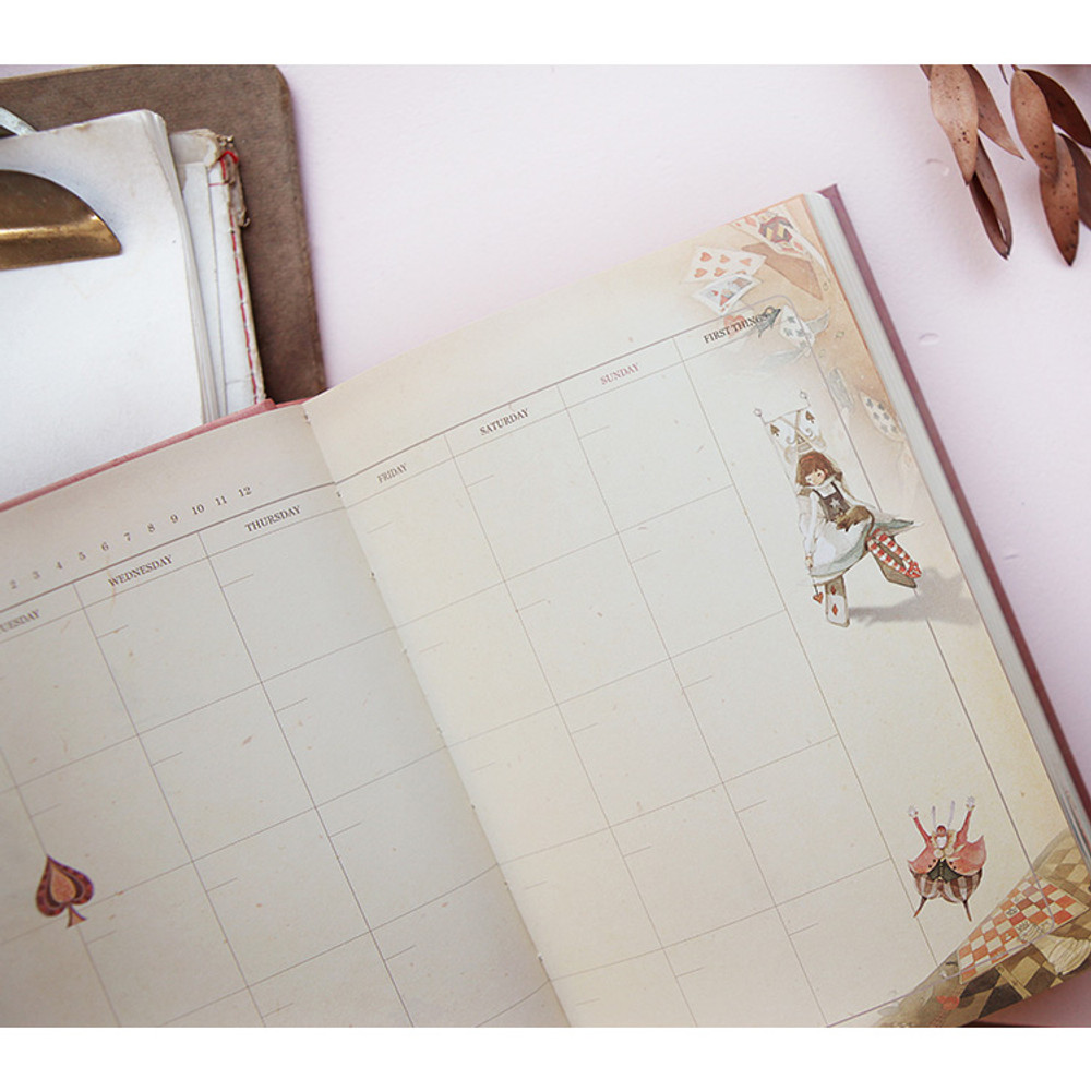 Monthly plan - Alice's adventures in wonderland undated diary