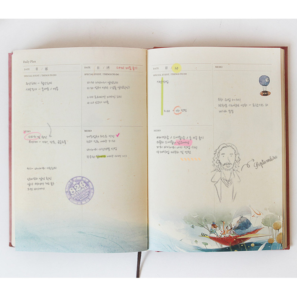 Daily plan - Alice's adventures in wonderland undated diary