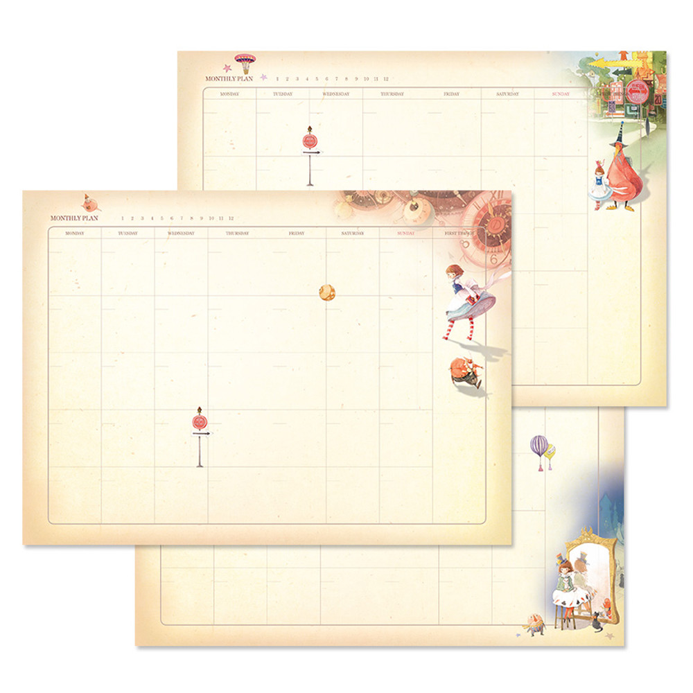Monthly plan - Alice's adventures in wonderland undated diary