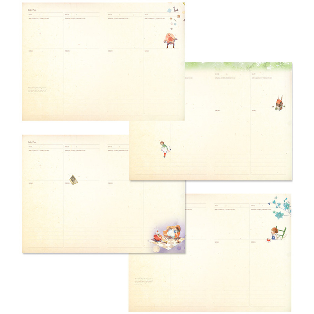 Daily plan - Alice's adventures in wonderland undated diary