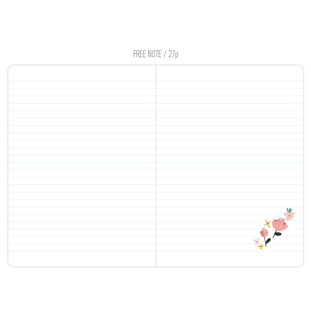 Free note - Premium flower pattern navy weekly undated small journal