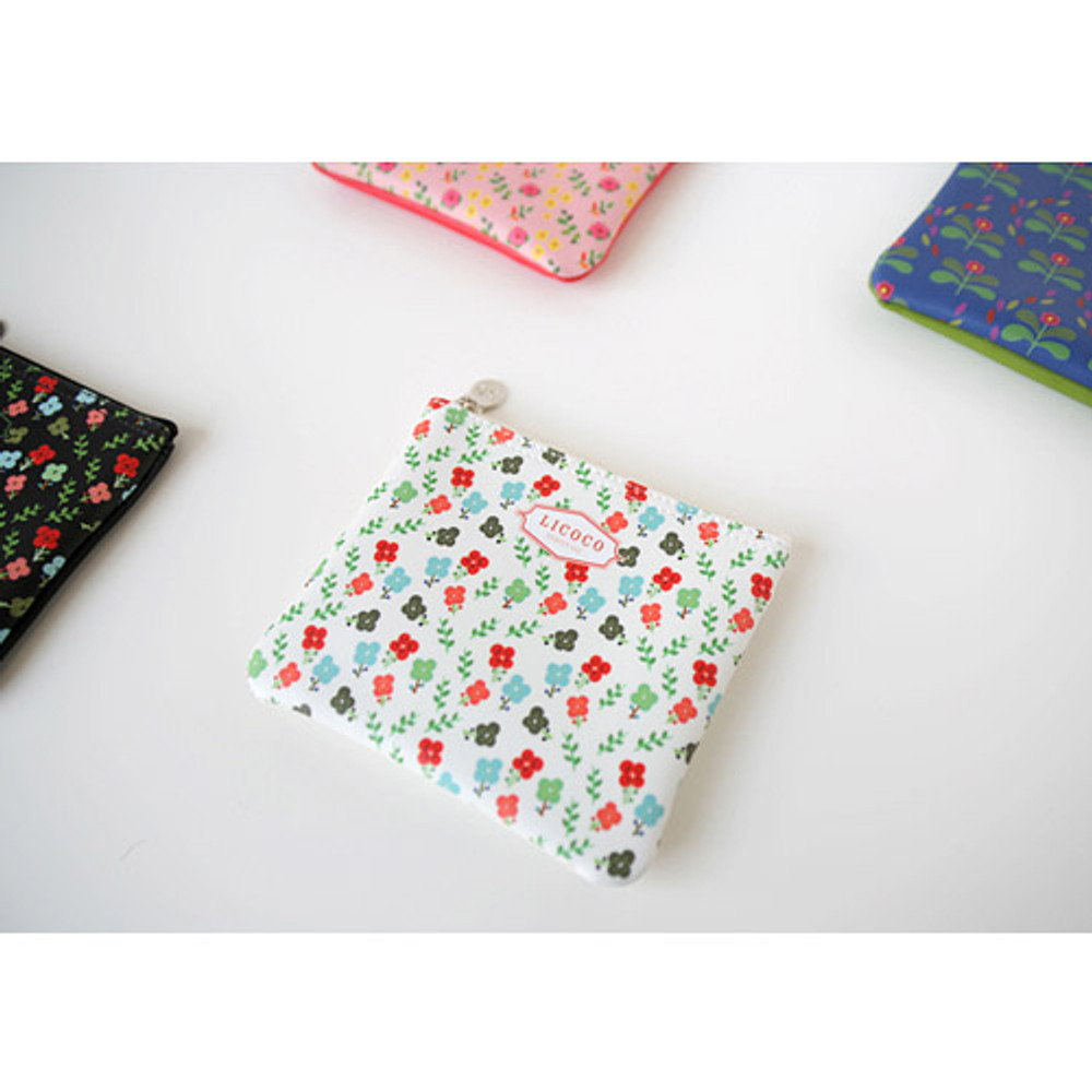Licoco flower pattern small zipper pouch