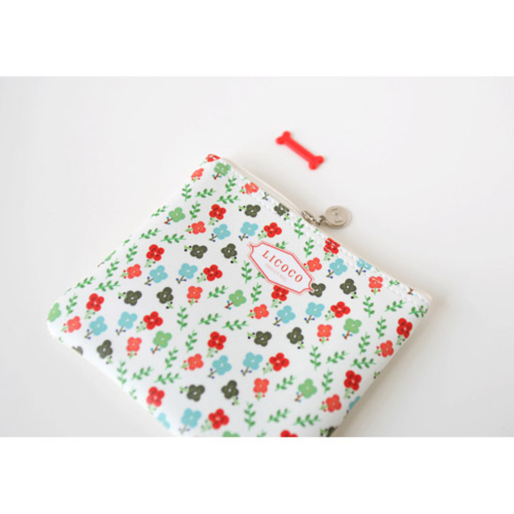 Licoco flower pattern small zipper pouch