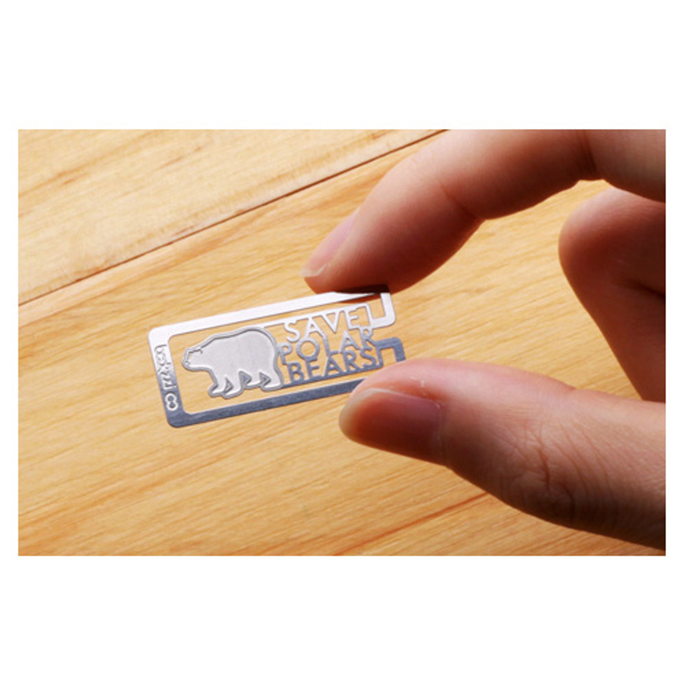 Bookfriends Save polar bears steel bookmark 
