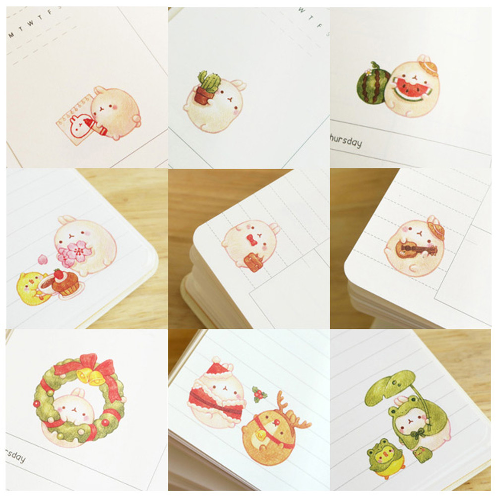 Molang weekly undated diary scheduler 