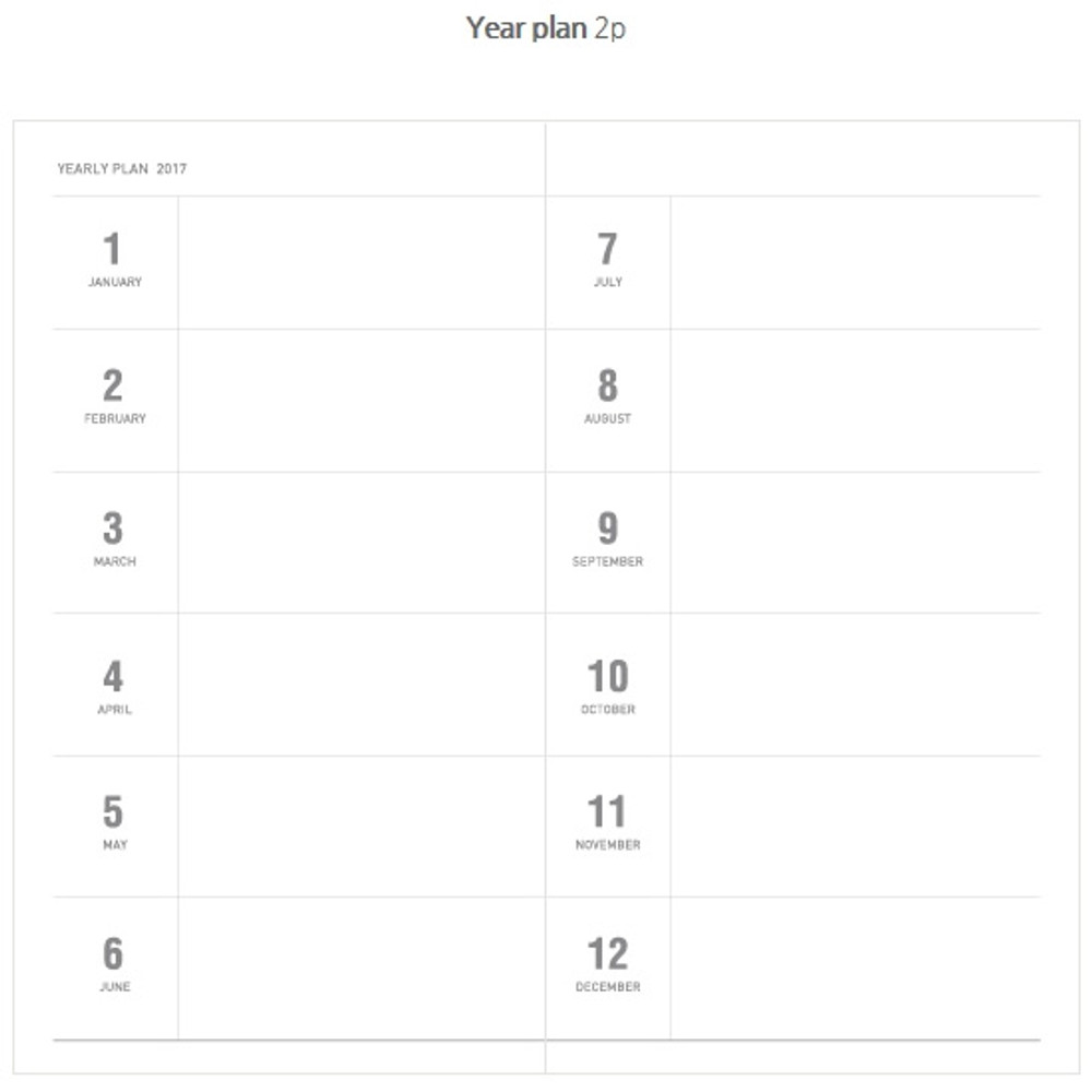 Yearly plan - Dailylike Daily log monthly dated diary scheduler