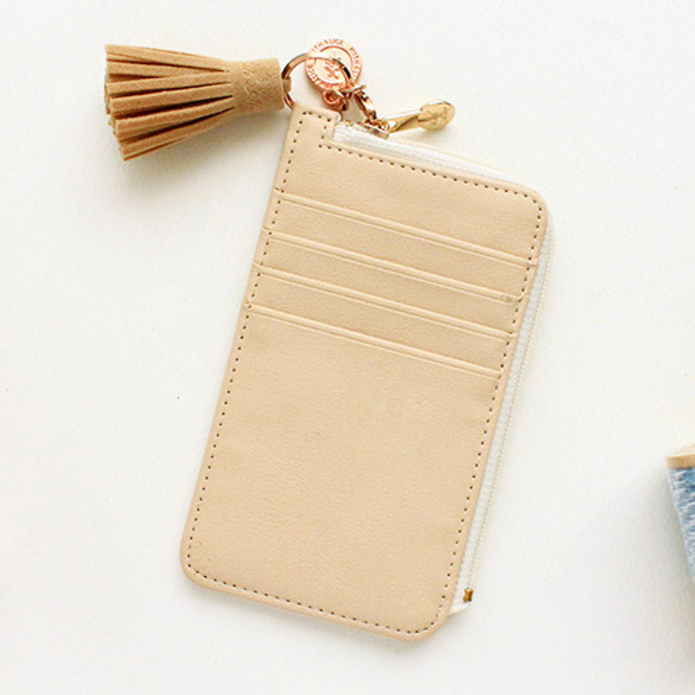 Rim pattern coner zipper card case 