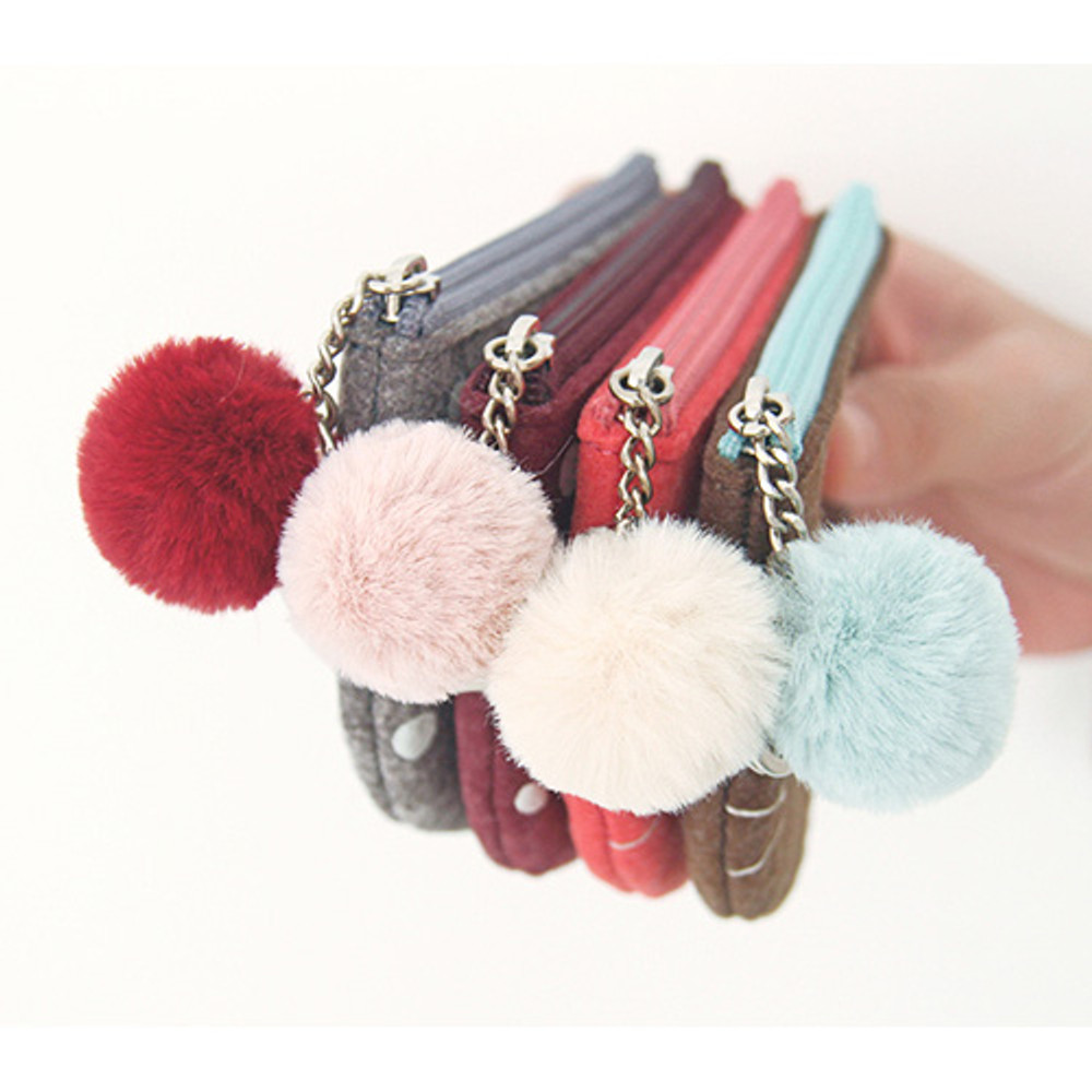 Indigo The Basic portable felt coin zipper pouch case ver.5