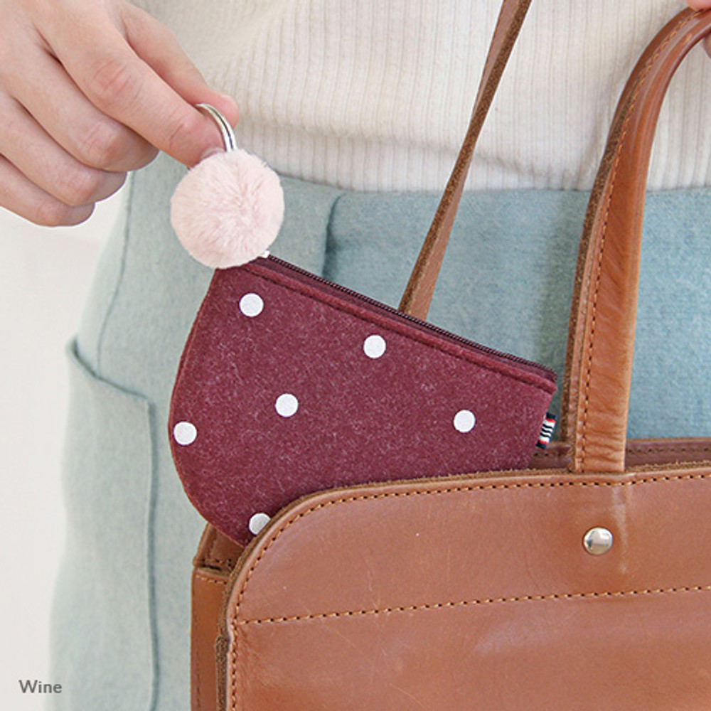 Indigo The Basic portable felt coin zipper pouch case ver.5