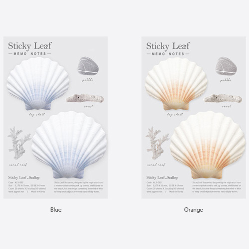 Colors of Appree Scallop sticky memo notes Medium