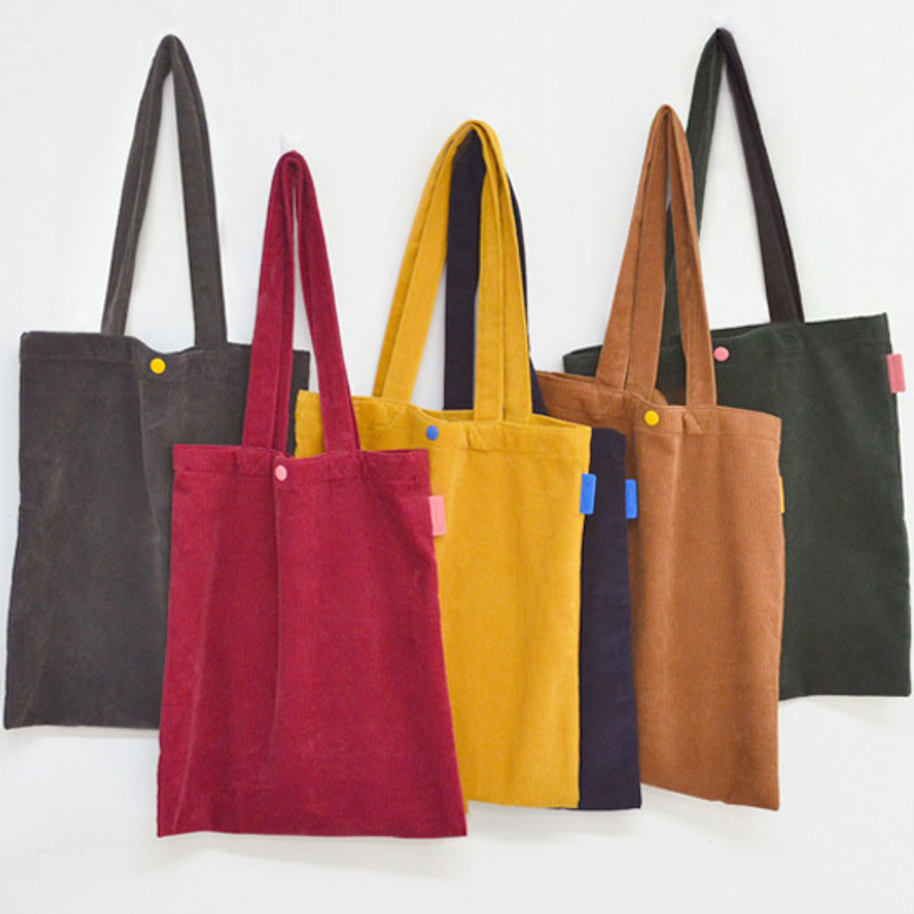 Jam studio Cozy corduroy shoulder tote bag 
