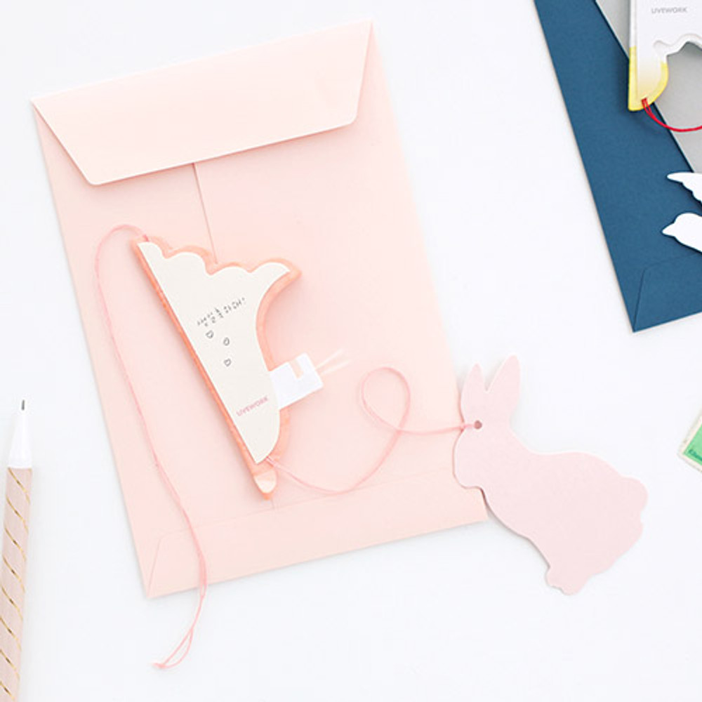 Livework Paper mobile card with envelope set - Spring rabbit