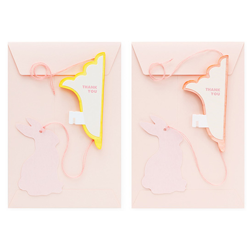 Livework Paper mobile card with envelope set - Spring rabbit