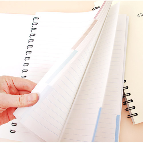 2young Soonhan 4 color index wirebound lined notebook - fallindesign