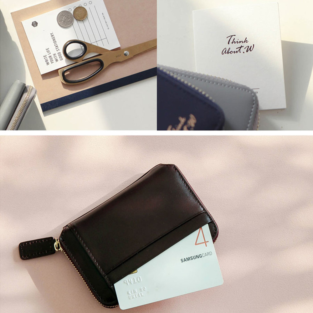Think about w genuine leather accordion card wallet