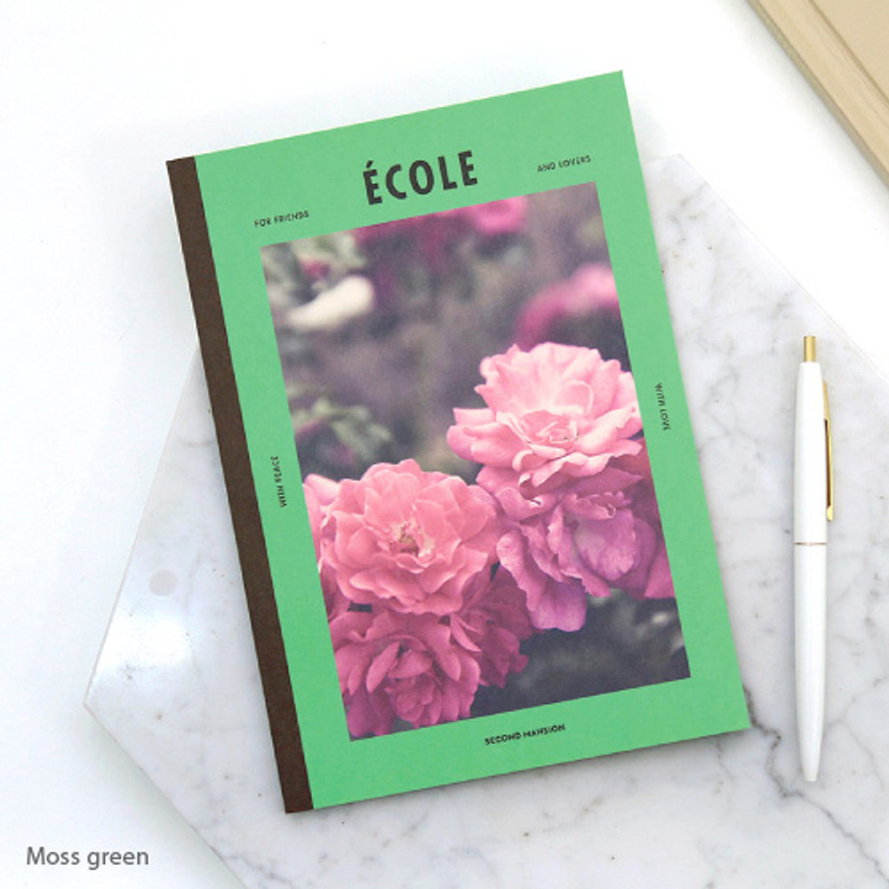 Moss green - Colorful A5 size grid-lined class notebook