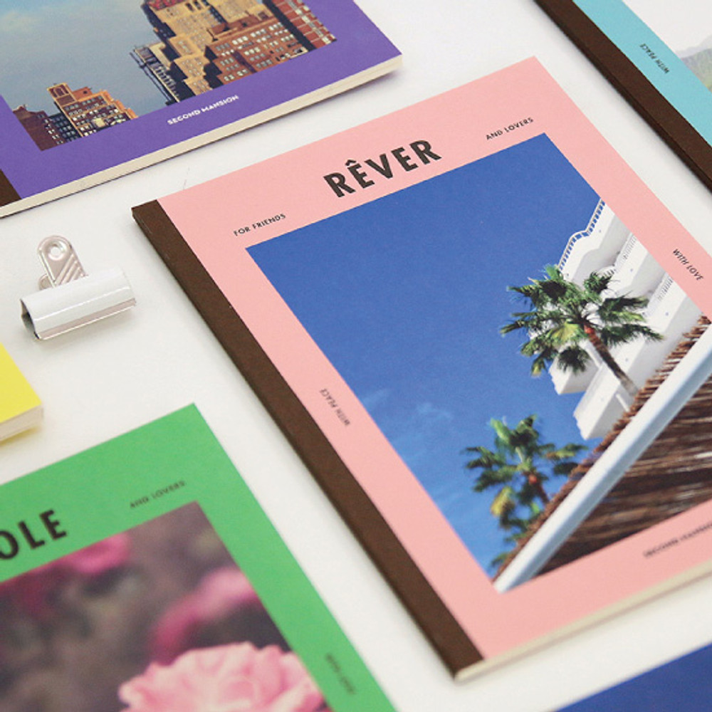 Colorful A5 size grid-lined class notebook