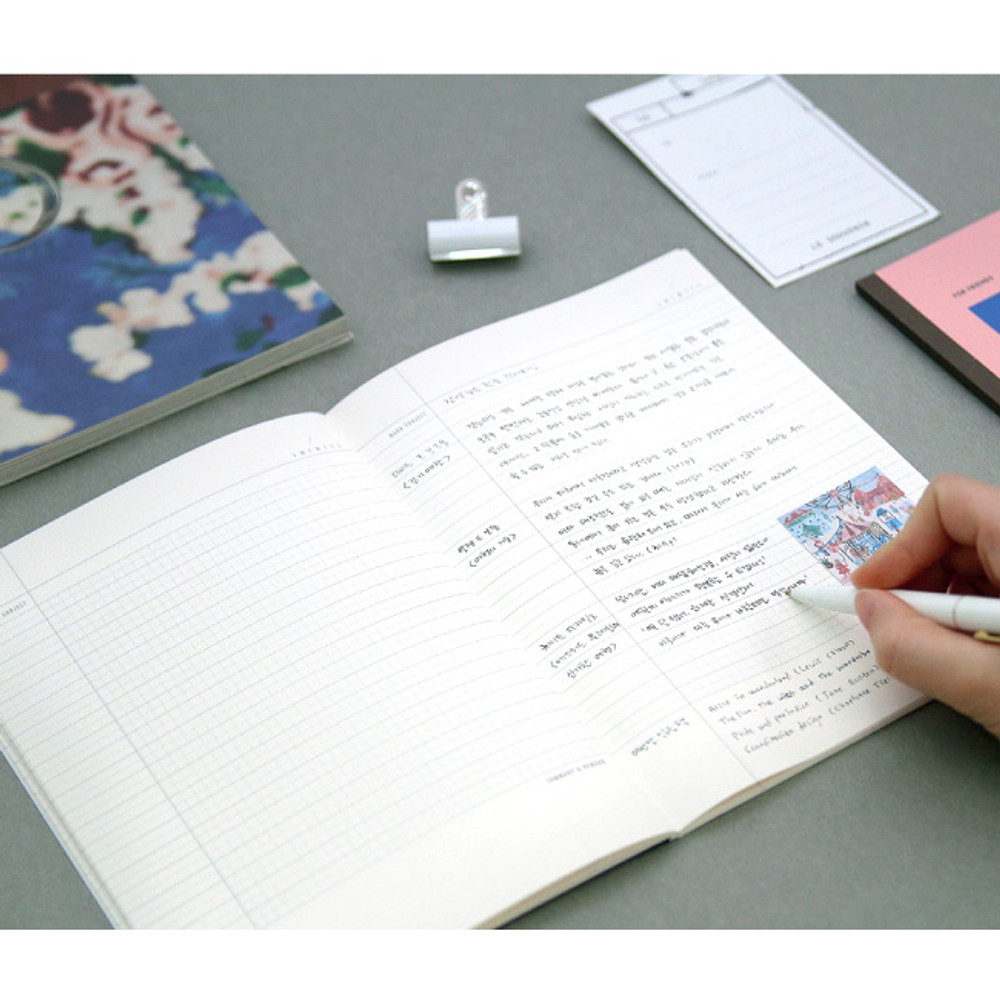 Colorful A5 size grid-lined class notebook