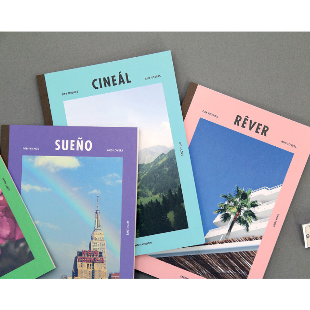 Colorful A5 size grid-lined class notebook