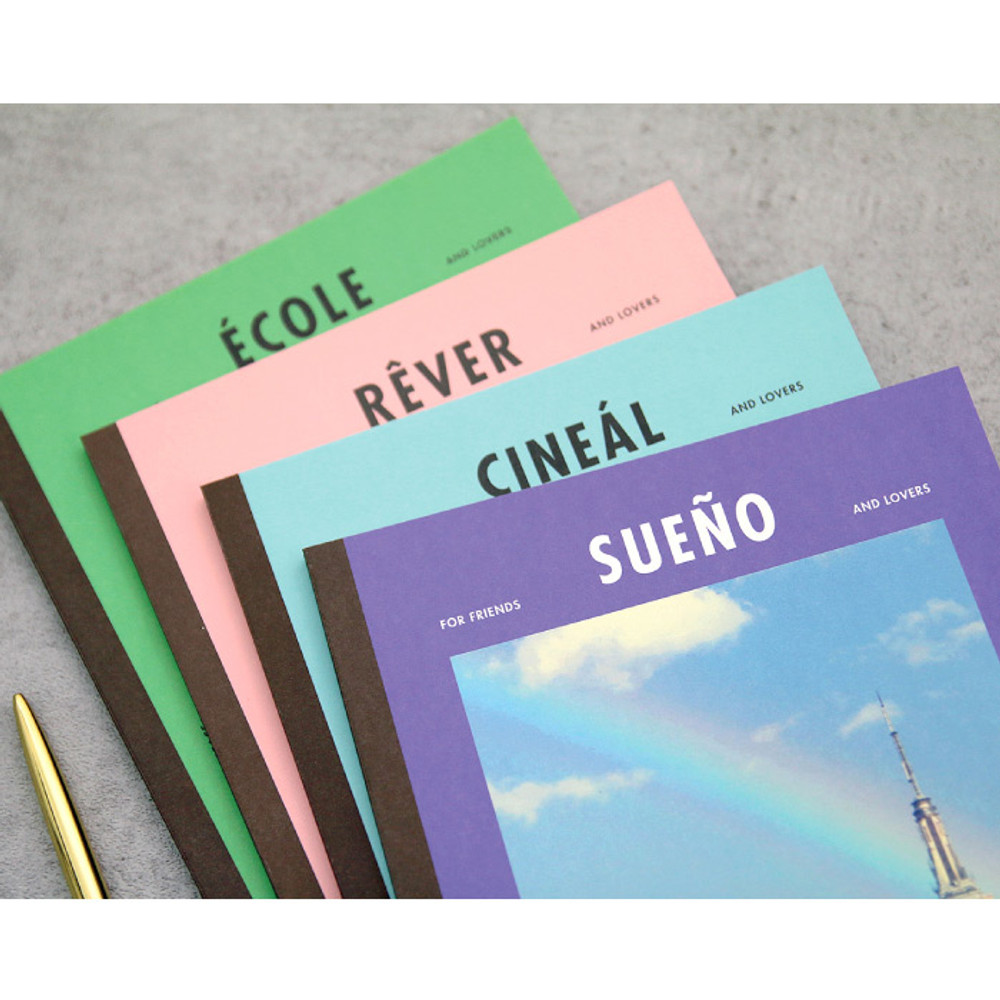 Colorful A5 size grid-lined class notebook