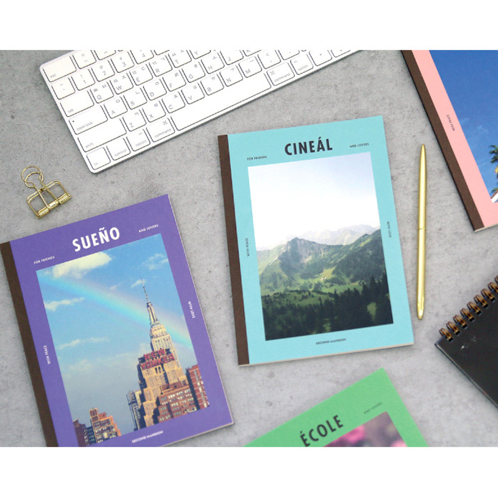 Colorful A5 size grid-lined class notebook