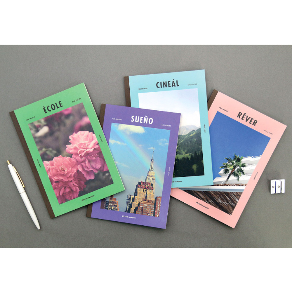 Colorful A5 size grid-lined class notebook