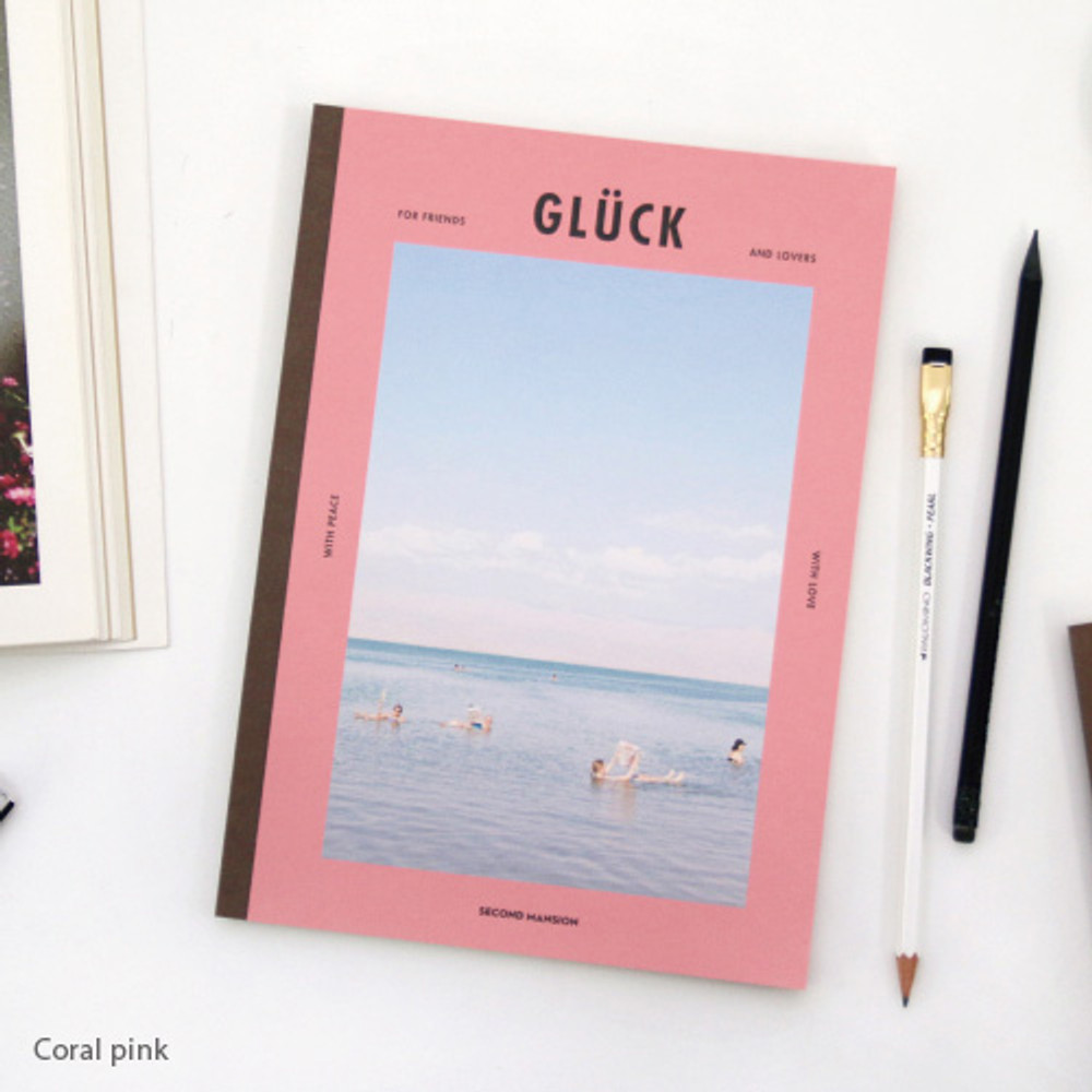 Coral pink - Colorful B5 size grid-lined class notebook