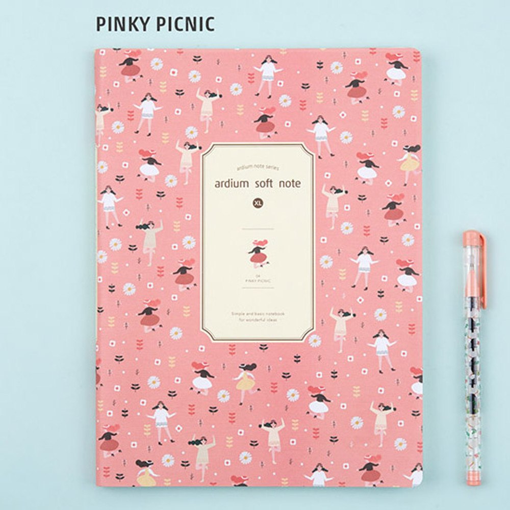 Pinky picnic - Colorful pattern xlarge soft lined notebook 