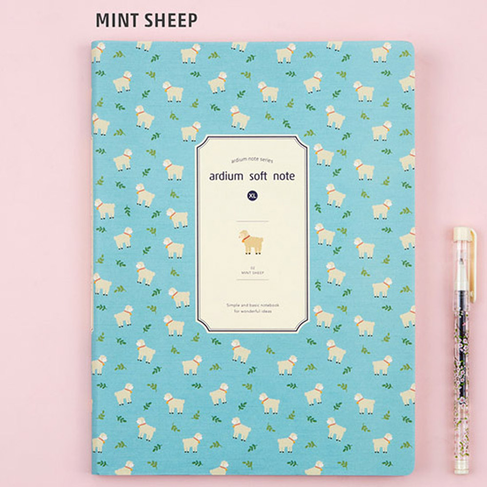 Mint sheep - Colorful pattern xlarge soft lined notebook 