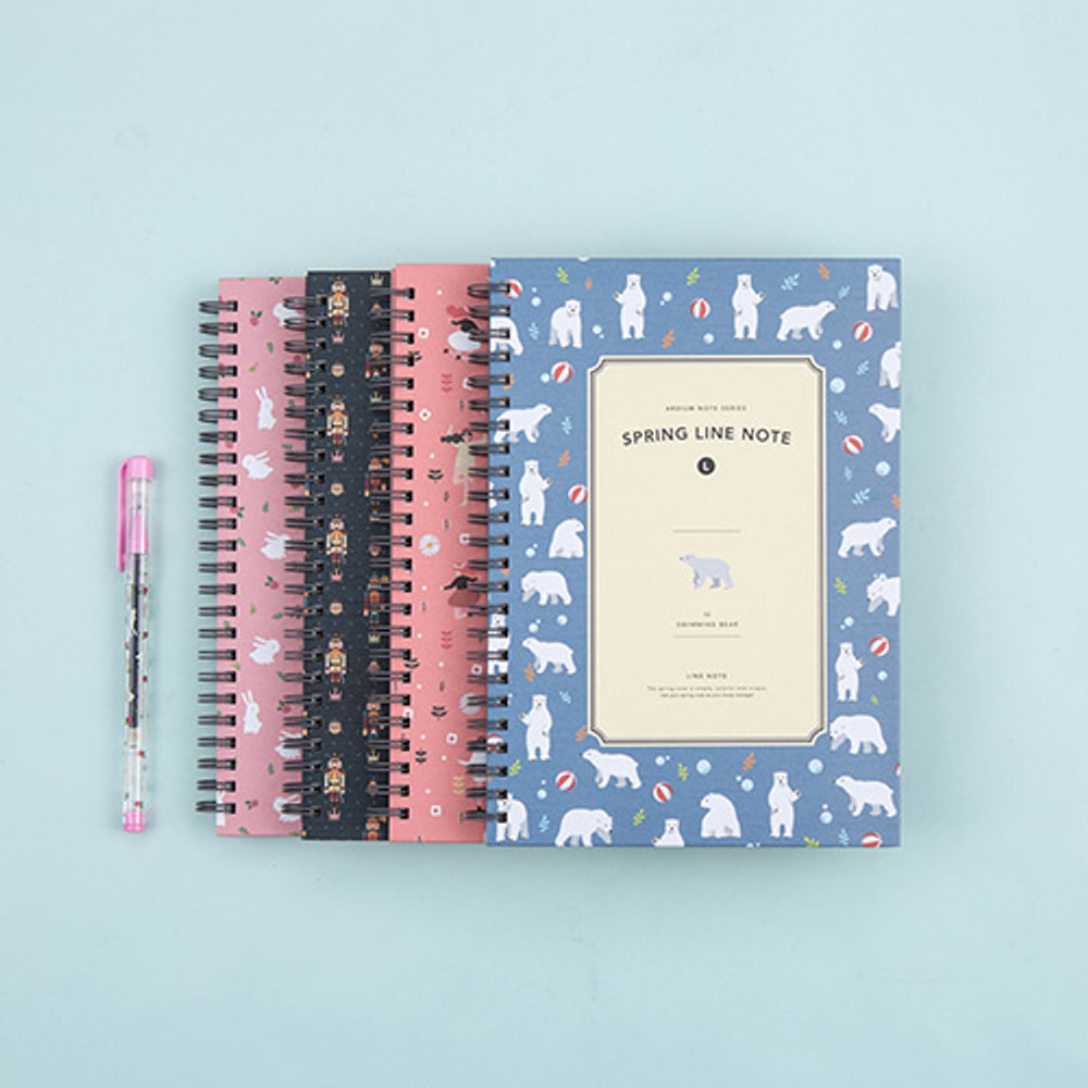 Wirebound spring lined large notebook