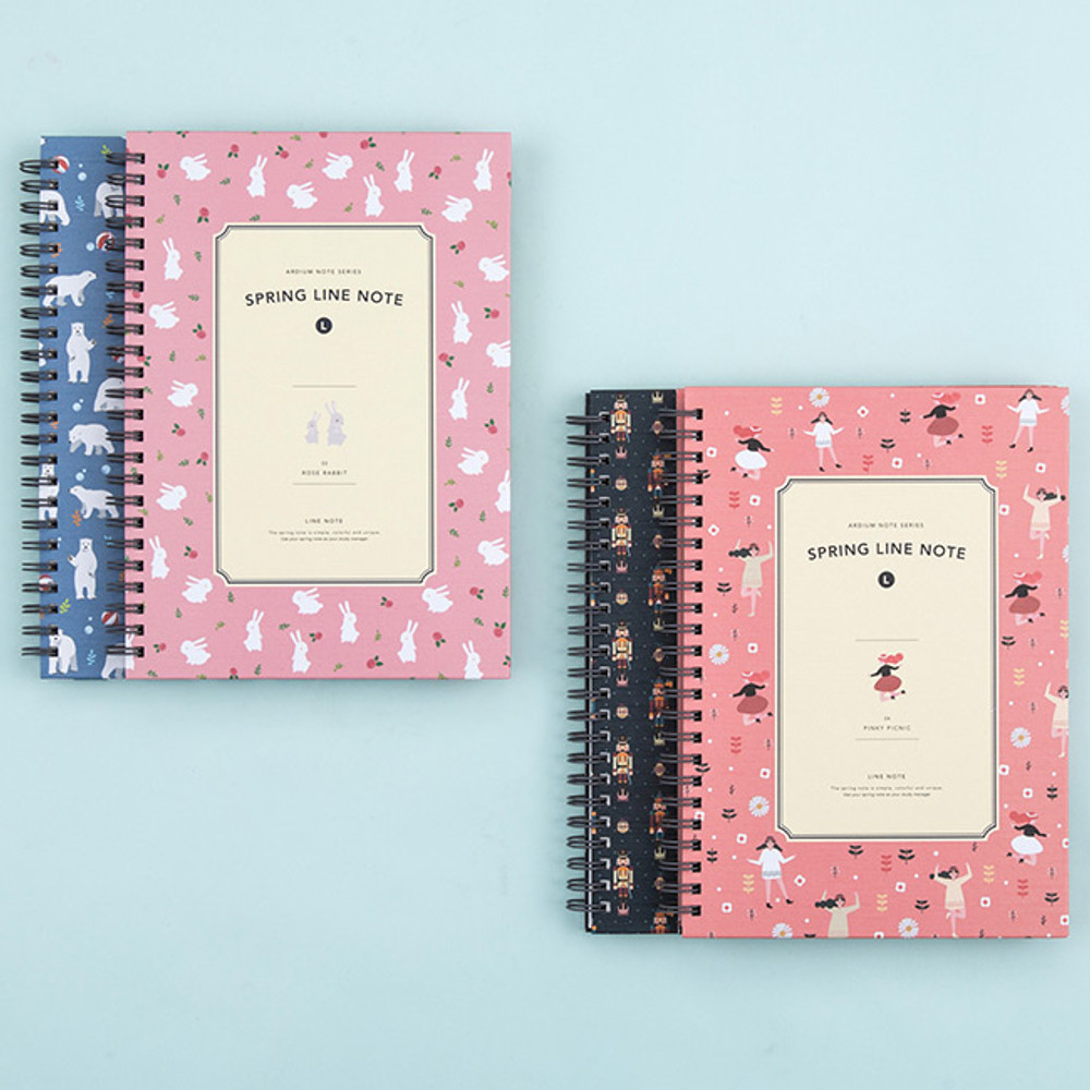 Wirebound spring lined large notebook