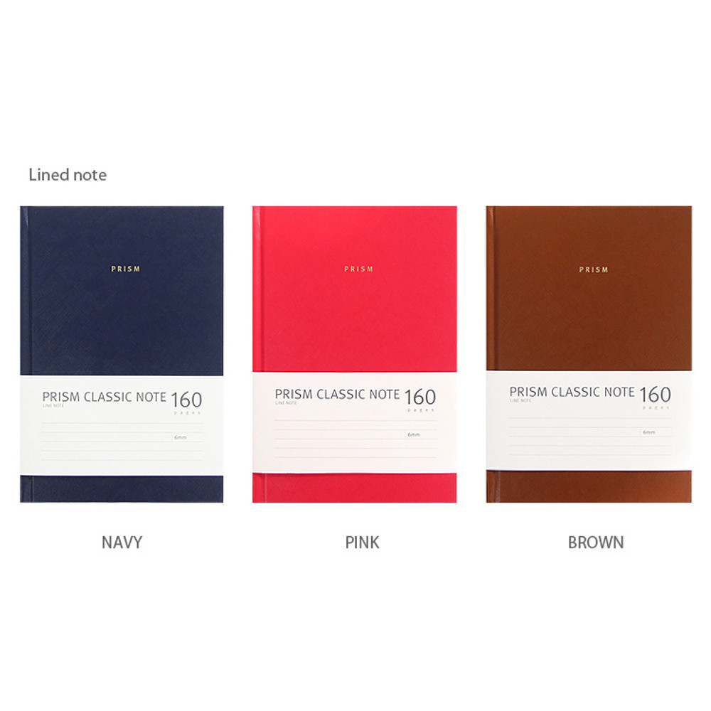 Lined note - Prism classic 160 pages lined grid notebook