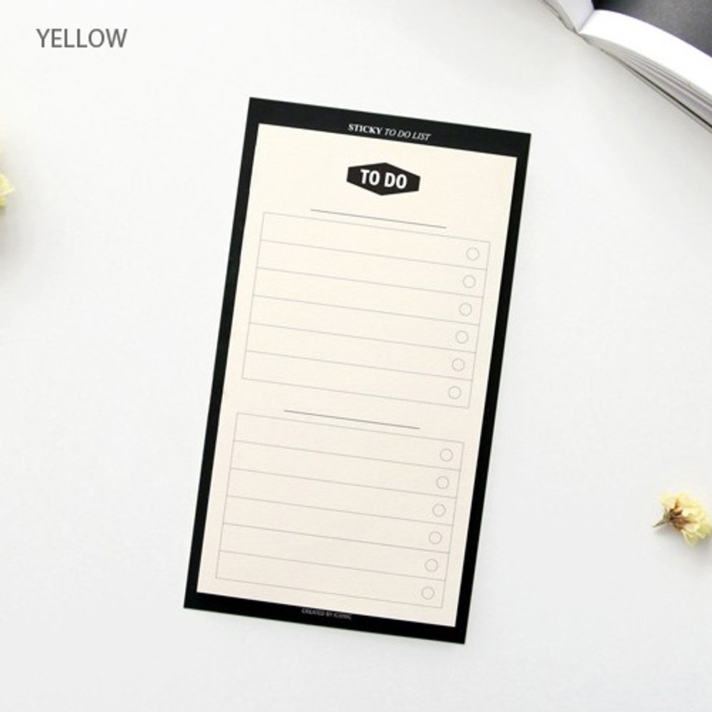 Yellow - Simple to do list sticky notepad