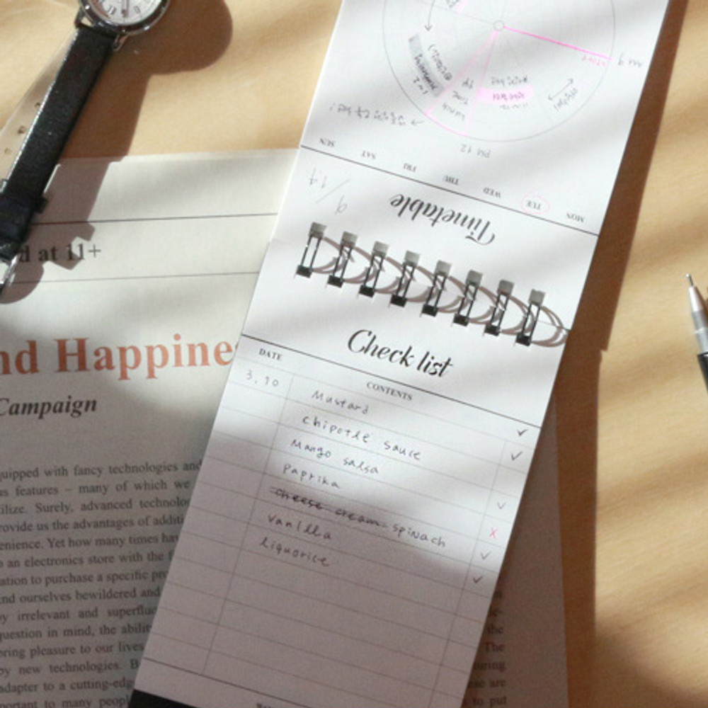 Calli dual checklist spiral desk notepad